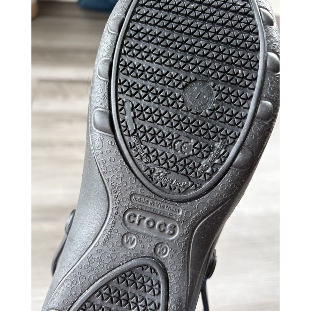 Crocs Women's Mercy Work Clogs Black Slip Resistant Nurse Chef Shoes Size 10 - Picture 6 of 7